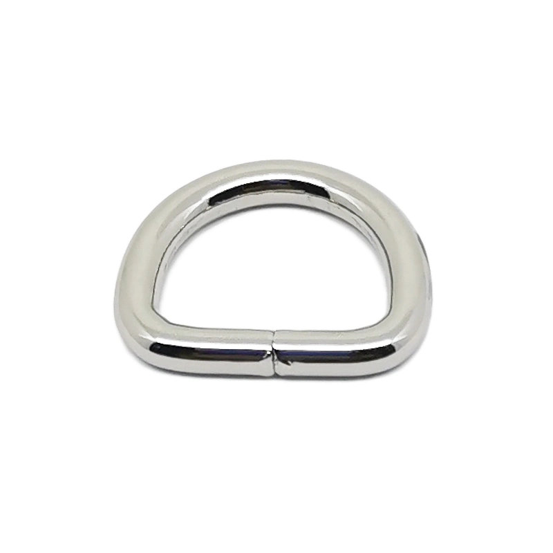 Various Size Cheap Rolling Electroplating Nickle Color Metal D Ring Buckle for Bags Strap