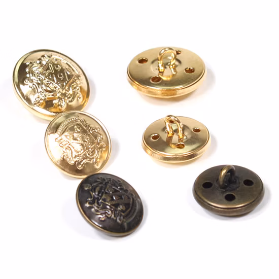 Bottone con gambo del cappotto del vestito della giacca sportiva dell'abito del bottone di cucito del metallo goffrato di progettazione personalizzata in lega di zinco